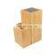 Bamboo Universal Knife Block Two-Tiered Slot-Less Wooden Knife Stand Organizer & Holder