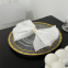 Luxury 13 Inch Round Transparent Plastic Gold Rim Decorative Presentation Charger Plate For Wedding Event