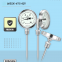 Fluorescent stainless steel bimetal thermometer, industrial thermometer pointer type stainless steel axial bimetal thermometer