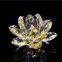 Colored Artificial Crystal Candle Holders Flower Buddhist Candlestick Glass Lotus Base Lanterns Candles Decoration Jars