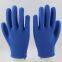 blue polyester thread knitted white PVC dot palm coated anti-slip safety work gloves