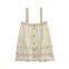 Hollow knit ethnic new 2025 vest top with lace decoration and mesh jacquard knitting