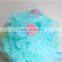 wholesale bubble body cleaning cool bath ball with colorful heart shaped sponge grains