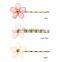 Fancy Polymer Hair Pins Clay Blonde Flower Shape Hair Nickel Free Sakura Bobby Pin For Girls