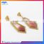High quality fashion design colorful long zircon inset earrings for women