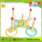 EZ6005 Wooden Colorful Quoits Ring Toss Game for Kids