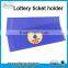 Thumb notch plastic ticket holder, coupon holder, PVC Play slip holder