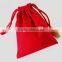 wholesale red color canvas drawstring gift packing bag