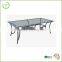 rectangular dining table with glass/Steel tube table for outdoor use