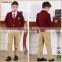 Fashion African Design Boy's Gril's Navy Blue Red School Uniform Blazer Suit With Embroidery Logo