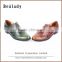 (E1133-3) Classic design crocodile leather comfortable flat casual lace up oxford lady leather shoes with punching holes