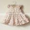 high quality Linen baby girl frock fancy smocking dress for first communion