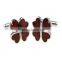Custom round stainless steel Wood Keyhole Cufflinks with logo