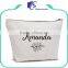 Wholesale white canvas cosmetic bag makeup organizer bag with customized logo                        
                                                                                Supplier's Choice