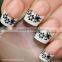 New glitter french manicure nail design wholesale butterfly rose flower nail art sticker nail suppliers