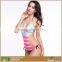 Womens Charming Halter One Piece Bikini Striped Printed Monokini Swimsuit