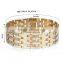 18K Gold Plated Hign Quality Chunky Bracelets Ornament Tiny Two Color Sticks Linked Copper Watch Band Bangle For Men
