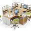 Call Center I-shape Office Table Design, Office Furniture with Cabinet for Six People