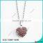 18" White Diamond Heart Pendant Necklace