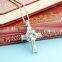 925 Sterling Silver Dancing Stone Gemstone Cross Pendant Jewelry SPG893W