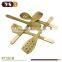 5 pcs golden color wooden spoon and spatula set