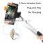 Upto 108cm cable control selfie camera phone monopod with mirror