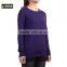 Women Purple Backless Blended Pullover, Women Cashmere Wool Blended Pullover