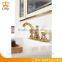 CRW country golden plated luxury bathroom vanity designs for floor cabinet units white oak bathroom washbasin cabinet with tops