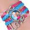 Newest infinity bracelet, elsa/anna frozen bracelet ,leather bracelet infinity bracelet jewelry