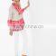women's rayon print and contrast fabric blouse