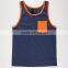 Wholesale 100 Cotton Fashion Plain Pocket Tank Top Men