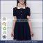 2017 New Summer School Children High Waisted Skirt Student Girl Doll Collar Dress Custom