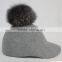 Myfur Adult Unisex Fedora Hat with Detachable Genuine Fox Fur Bobble