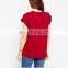 China wholesale cotton red plain ladies t-shirt summer 2017