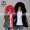 Turkey autumn women coat red raccoon fur women winter coats jackets