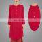 Top quality custome red women long coat muslim chiffon nice tunics