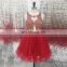 New Fashion Glamorous Beaded Open Back Red Tulle Short Cocktail Dress Cocktail Dresses LX283