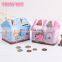 China factory supply gift for kids piggy bank money boxes house shape top quality alloy metal piggy bank with lock