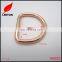 Factory supply Rose gold Welded D ring buckle for leather bag