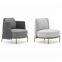 luxury fabric wood frame golden stainless steel base lounge sofa chair