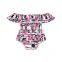 Toddler Cheetah Romper Girl Bodysuit Off Shoulder Jumpsuit