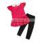 Girls Boutique Outfit Kids red tops + black pants 2pcs Set Spring Summer for 1-6T