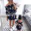 Mother Daughter Family Matching Outfits Off Shoulder Floral Dress Summer Girls Women Loose Dresses Sundress Clothes