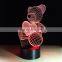 Bear 3d optical illusion acrylic night light with energy-saving