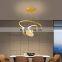 luxury Light dining room lamp new creative personality round table lamp led ring chandelier