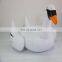 White Funny PVC Swimming Pool Inflatable Float Swan Island Toys