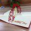2016 hot sale wholesale heart shaped wedding invitation greeting card/3d greeting card
