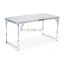 Portable outdoor furniture adjustable aluminium dining picnic table bbq camping folding table with umbrella hole