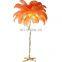 Nordic Luxury Standing Lights For Bedroom Living Room Resin Copper Feather Floor LED Lamp