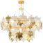Luxury Glass Art Chandelier Modern Villa Living Room Creative Maple Leaf Glass Bedroom Dining Indoor Pendant Light